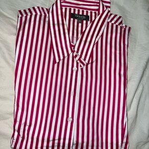 TM Lewin Red ( Hot Pink) & White Striped Button Down Shirt - UK Size 18; US 16